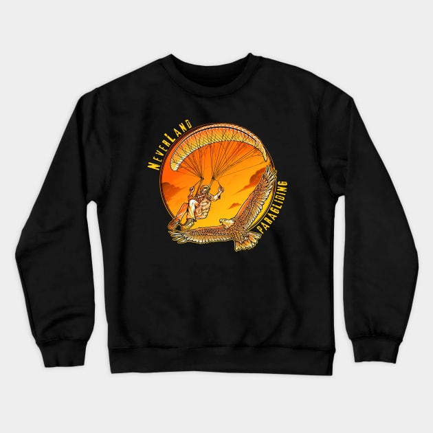 NeverLand Paragliding (Yellow Text) Crewneck Sweatshirt by indiespiv